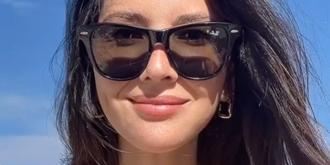 Olivia Munn wears Ray-Ban RB 0707S 901/48 Polarised sunglasses in her Instagram post