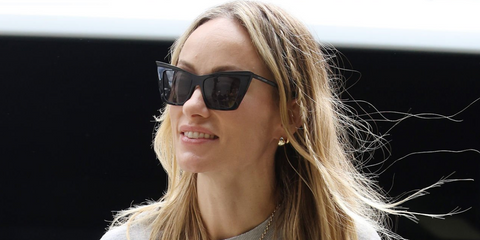 Olivia Wilde was seen wearing black Saint Laurent Sun SL 372 001 sunglasses in London, July 2026.