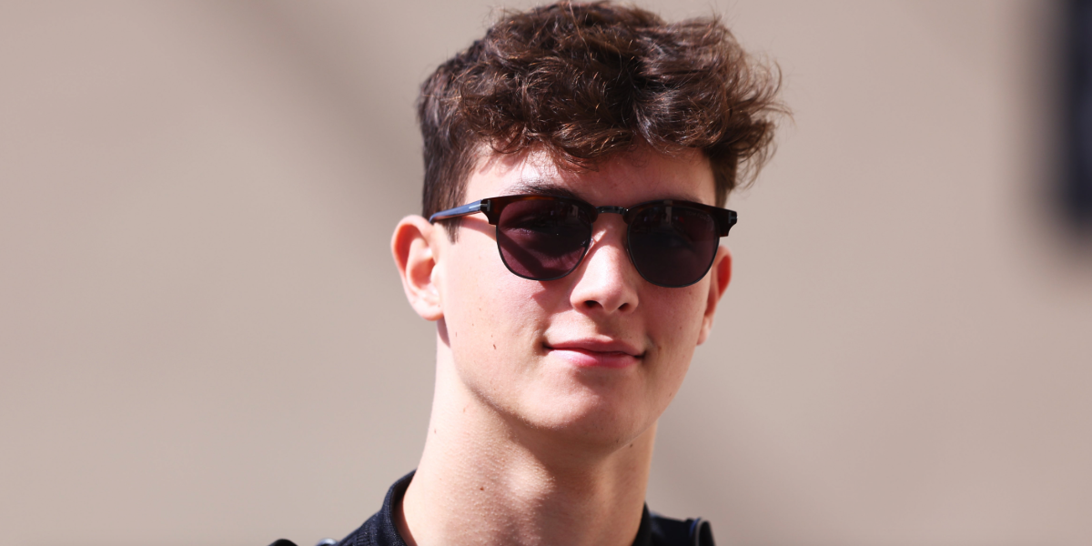 Formula racer Ollie Bearman was seen wearing dark tortoiseshell and black Tom Ford Henry TF248 52A sunglasses