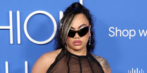 New Zealand dancer and choreographer Parris Goebel was seen wearing black Balenciaga BB0257S 001 sunglasses at the Fashion Trust US Awards in Los Angeles, March 2023.