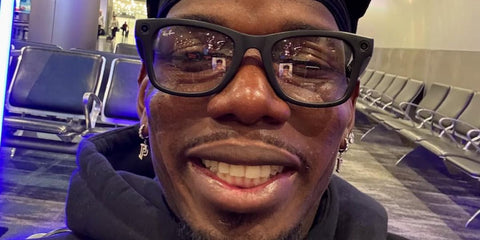 French footballer Paul Pogba was seen wearing matte black Ray-Ban Meta Wayfarer RW4008 601S/1M Photochromic Smart Glasses in his Instagram post, June 2025. Shop online now on Pretavoir