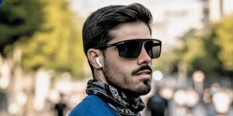 Portuguese footballer Pedro Neto was seen wearing black Prada PR A22S 16K08Z sunglasses in a social media post.