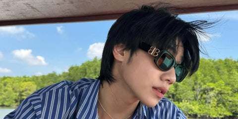 Thai actor Peemwasu Bus was seen wearing black Balenciaga BB0310SK 001 sunglasses in his Instagram post, January 2025. Shop online now on Pretavoir