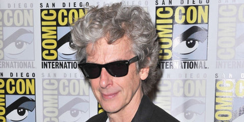 Scottish actor Peter Capaldi was seen wearing the iconic Ray-Ban Wayfarer 2140 901 Black sunglasses at the San Diego Comic Con 2017