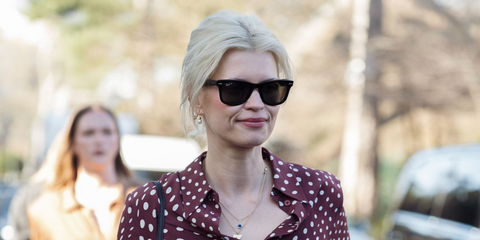 Pixie Geldof was seen wearing black Ray-Ban Wayfarer 2140 901/58 Polarised sunglasses at the Stella McCartney Fall/Winter 2026 fashion show during Paris Fashion Week.