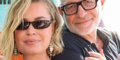 Model and actress Rebecca Romijn was seen wearing black Tom Ford Alejandro TF1058 01A sunglasses in her Instagram post, August 2024.