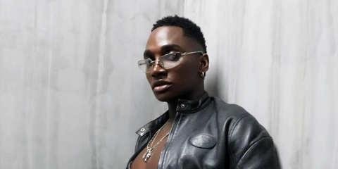 Internet personality Rickey Thompson was seen wearing silver Miu Miu MU A50S 1BC8H1 sunglasses in his Instagram post, December 2025.