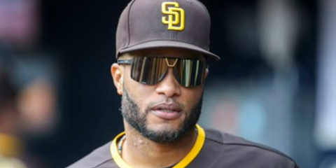 Robinson Cano is seen wearing Saint Laurent Sun SL 537 Palace 001 sunglasses