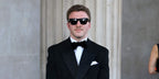 Rocco Ritchie was seen wearing Saint Laurent Sun SL 469 001 square sunglasses to attend the summer party at the National Gallery in Trafalgar Square, London