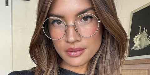 Model and digital creator Rocky Barnes was seen wearing gold Dita Believer (-) DTX 506 01 round optical glasses.