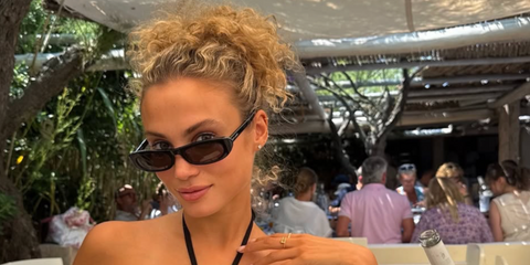 Belgian model Rose Bertram was seen wearing black Saint Laurent Sun SL 557 Shade 001 sunglasses in her Instagram post, June 2026