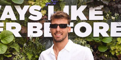 Portuguese footballer Ruben Dias was seen wearing tortoiseshell Saint Laurent Sun SL 660 002 sunglasses at the Wimbledon Tennis Championships 2024. Shop online now on Pretavoir