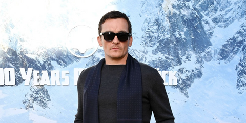 British actor Rupert Friend was seen wearing black Montblanc MB0263S 001 sunglasses as Montblanc Celebrates 100 years Of Meisterstück, Written and Directed by Wes Anderson, in Los Angeles, May 2024. Shop online now on Pretavoir