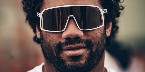 Russell Wilson is seen wearing Oakley Sutro OO9406 06 sunglasses to the Pro Bowl Games