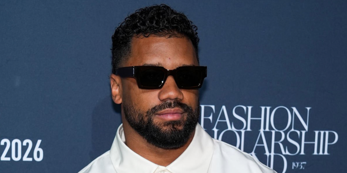 American football quarterback legend Russell Wilson was seen wearing black Saint Laurent SL 572 001 sunglasses at the Fashion Scholarship Fund's FSF LIVE Gala 2026 in New York City.