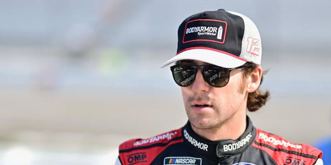 NASCAR racing driver Ryan Blaney was seen wearing black Persol 9649S 95/31 sunglasses in his Instagram post, August 2024. Shop online now on Pretavoir