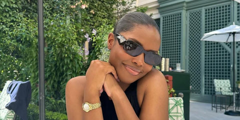 Ryan Destiny is seen wearing Prada PR 17WS 1AB5S0 Symbole Sunglasses in her Instagram post