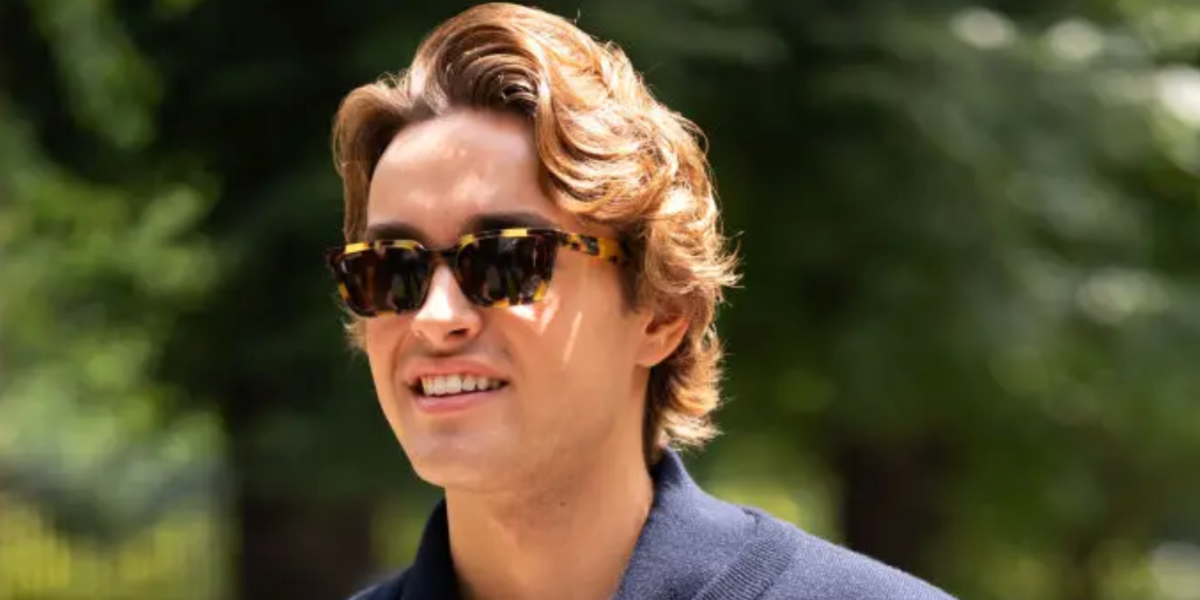 Ryan Prevedel was seen wearing yelow tortoiseshell Gucci GG1539S 005 sunglasses to attend the brand's Spring/Smmer 2025 fashion show during Milan Men's Fashion Week
