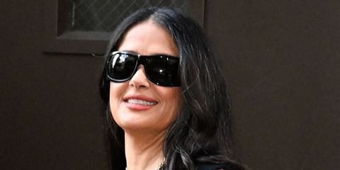 Salma Hayek was seen wearing black Gucci GG2170S 001 sunglasses in New York City, September 2026.