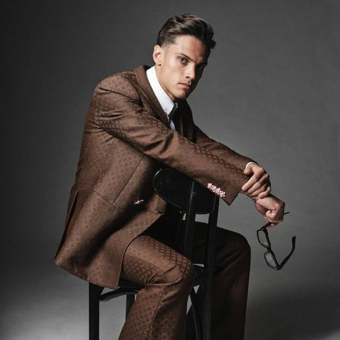 Italian football player Samuele Ricci was seen carrying black Akoni Pegasus AKX 528A optical glasses in an ICON Magazine feature, December 2025.