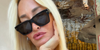 German singer Sarah Connor was seen wearing black Dolce&Gabbana DG4431 501/87 square sunglasses in her Instagram post, January 2026.