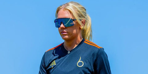 Cricketer Sarah Glenn of England National Team was seen wearing black Oakley Sutro Lite S OO9496 05 Prizm sunglasses in her Instagram post, July 2025. Shop online now on Pretavoir