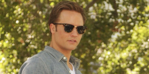 Scott Porter was seen wearing the iconic tortoiseshell Ray-Ban Clubmaster Classic 3016 W0366 half-rim sunglasses in 2011 series Hart of Dixie.