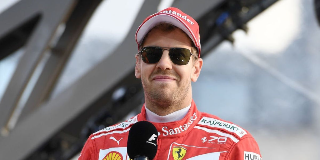 F1 race driver Sebastian Vettel was seen wearing gunmetal Ray-Ban ...