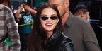 Selena Gomez was seen wearing silver Saint Laurent Mia SL 934 003 sunglasses with brown lenses at Benny Blanco's book launching in New York City, September 2026.