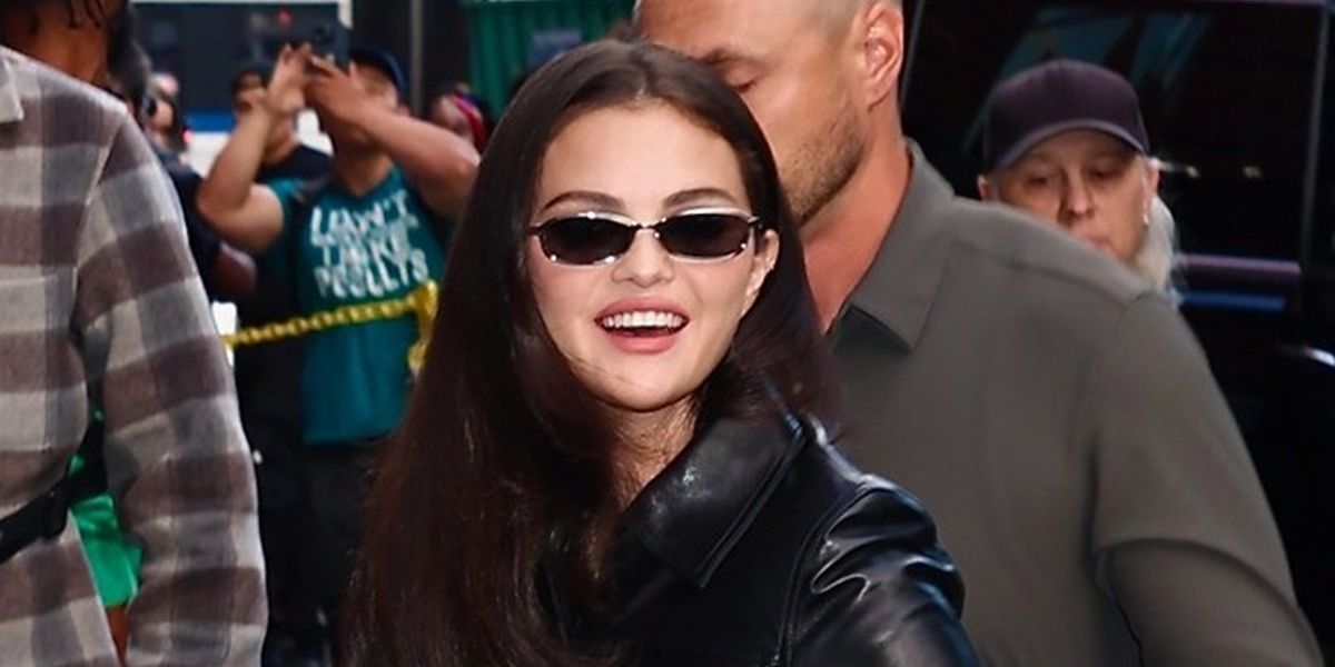 Selena Gomez was seen wearing silver Saint Laurent Mia SL 934 003 sunglasses with brown lenses at Benny Blanco's book launching in New York City, September 2026.