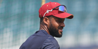 Cricketer Shai Hope of West Indies was seen wearing black and marbled white Oakley BXTR OO9280 03 Prizm sunglasses at the ICC Men's T20 Cricket World Cup 2026.