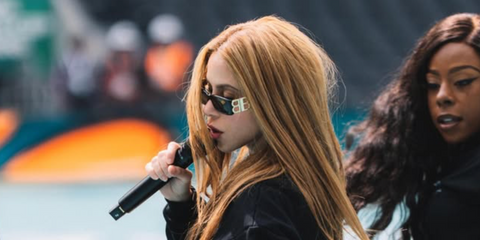 Shakira was seen wearing black Balenciaga BB0096S 001 sunglasses at the World Cup Opening Ceremony rehearsal in Mexico City, June 2026.