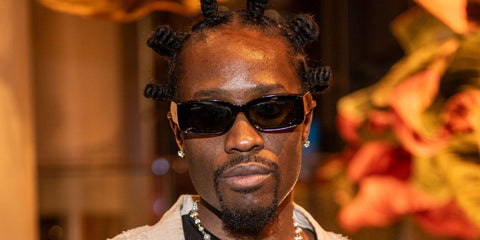 Celebrity actor Shameik Moore was seen wearing black Gucci GG1528S 001 sunglasses at the HBCU Aware Fest Casino Royale Fundraiser in Atlanta, Georgia, March 2026.