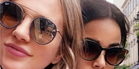 Egyptian actress Shereen Reda was seen wearing Ray-Ban RB 3647N 9238/71 sunglasses in her Instagram post, June 2022. Shop online now on Pretavoir