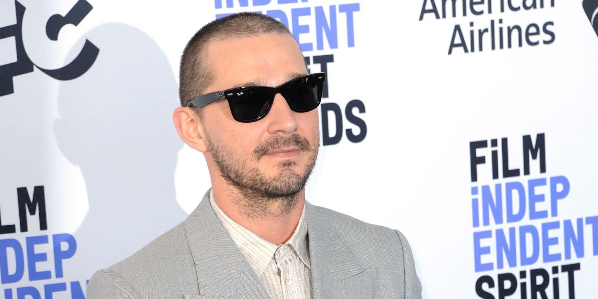 Shia LaBeouf was seen wearing the iconic Ray-Ban Wayfarer 2140 901 Black sunglasses to attend the 2020 Film Independent Spirit Awards