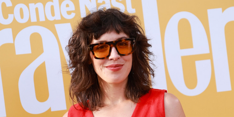 Spanish actress Silma Lopez was seen wearing tortoiseshell Tom Ford Fausto TF711 56E sunglasses with yellow lenses at "Conde Nast Traveler" awards 2025 in Madrid.