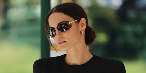 Brazilian model Sofia Resing was seen wearing gold Cartier Panthere CT0503S 001 sunglasses with grey lenses at the 83rd Venice Film Festival, September 2026.
