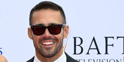 Spencer Matthews was seen wearing tortoiseshell Ray-Ban Wayfarer 2140 902/57 sunglasses with brown Polarised lenses at the BAFTA Television Awards in London, May 2026.