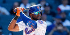 Dominican baseball player Starling Marte of the New York Mets was seen wearing Oakley Radar EV Path OO9208 73 Prizm sunglasses during a match against the Los Angeles Dodgers in New York City, September 2022.