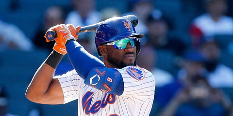Dominican baseball player Starling Marte of the New York Mets was seen wearing Oakley Radar EV Path OO9208 73 Prizm sunglasses during a match against the Los Angeles Dodgers in New York City, September 2022.