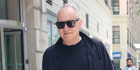 Swedish actor Stellan Skarsgard was seen wearing black Tom Ford Buckley-02 TF906-N 01A sunglasses in New York City, May 2025. Shop online now on Pretavoir