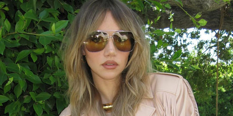 Suki Waterhouse wears Chloe Aly CH0278S 001 sunglasses in her Instagram post