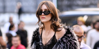 Talia Ryder was seen wearing black Marc Jacobs Marc 694/G/S 80S2K sunglasses in New York City, July 2024