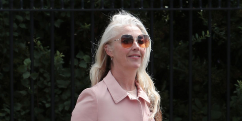 Socialite Tamara Beckwith was seen wearing Gucci GG0879S 004 sunglasses at the Wimbledon Tennis Championship 2023.