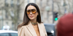 Tamara Kalinic was seen wearing black Bottega Veneta BV1274S 002 aviator sunglasses at the Elie Saab Haute Couture Spring/Summer 2026 fashion show during Paris Couture Week.
