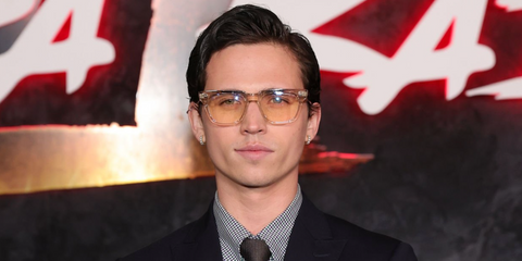 Actor Tanner Buchanan was seen wearing transparent Cutler and Gross 1381 04 Granny Chic with Blue Control optical glasses at the season finale screening of Netflix series Cobra Kai in Los Angeles, February 2025