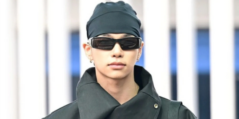 South Korean rapper Tarzzan was seen wearing black Balenciaga BB0458S 001 sunglasses at Jakarta International airport for AllDay Project fan signing event in Indonesia, March 2026.