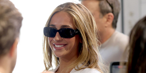Canadian singer Tate McRae was seen wearing black Saint Laurent SL 809 001 sunglasses at the FIFA World Cup 2026 final between Spain and Argentina.