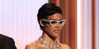 Teyana Taylor was seen wearing beige Ray-Ban Meta Skyler Gen 2 RW4014 6700/MF Photochromic Smart Glasses at The 32nd Actor Awards (formerly SAG Screen Actor Guild Awards), February 2026.