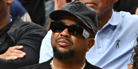 Singer, songwriter, and record producer The-Dream was seen wearing black Saint Laurent Sun SL 654 001 sunglasses at an NBA game three between the New York Knicks and the Atlanta Hawks in April 2026.
